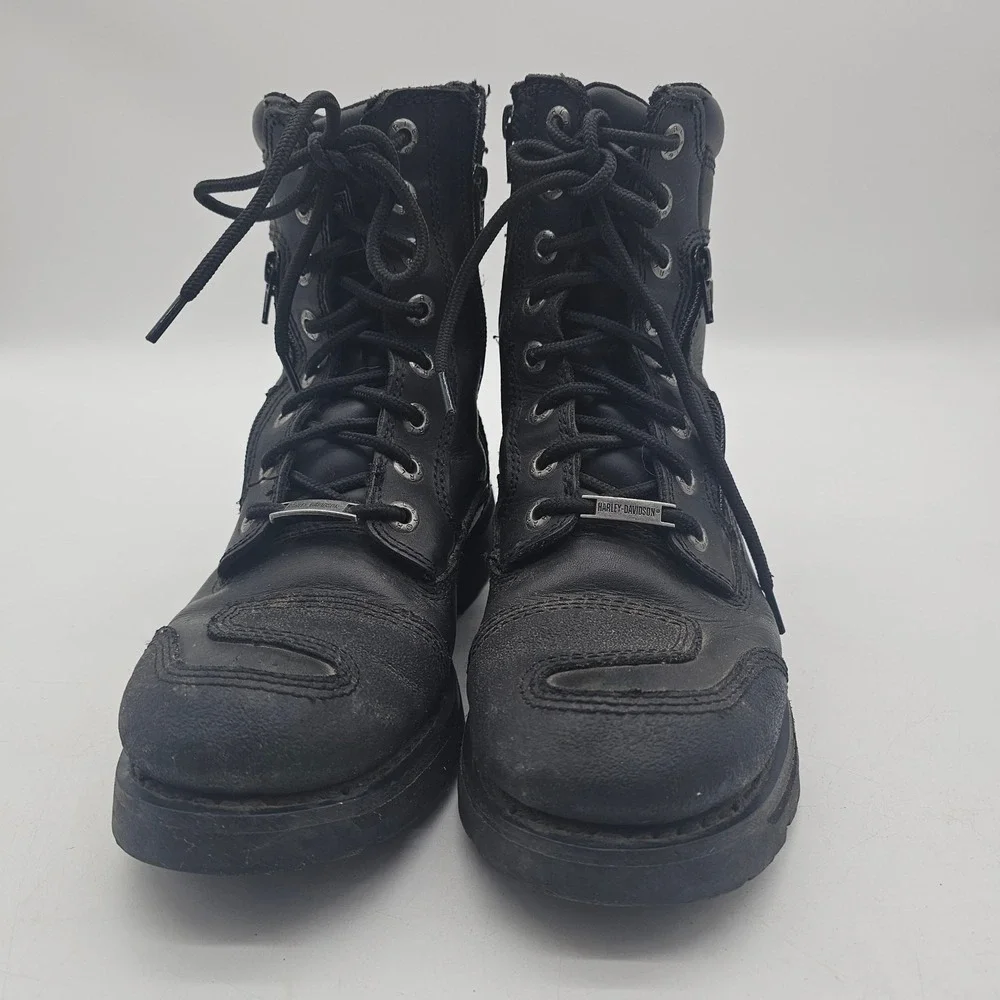 HARLEY-DAVIDSON FOOTWEAR SYDNEY Black Leather Motorcycle Boots D87005 US 8.